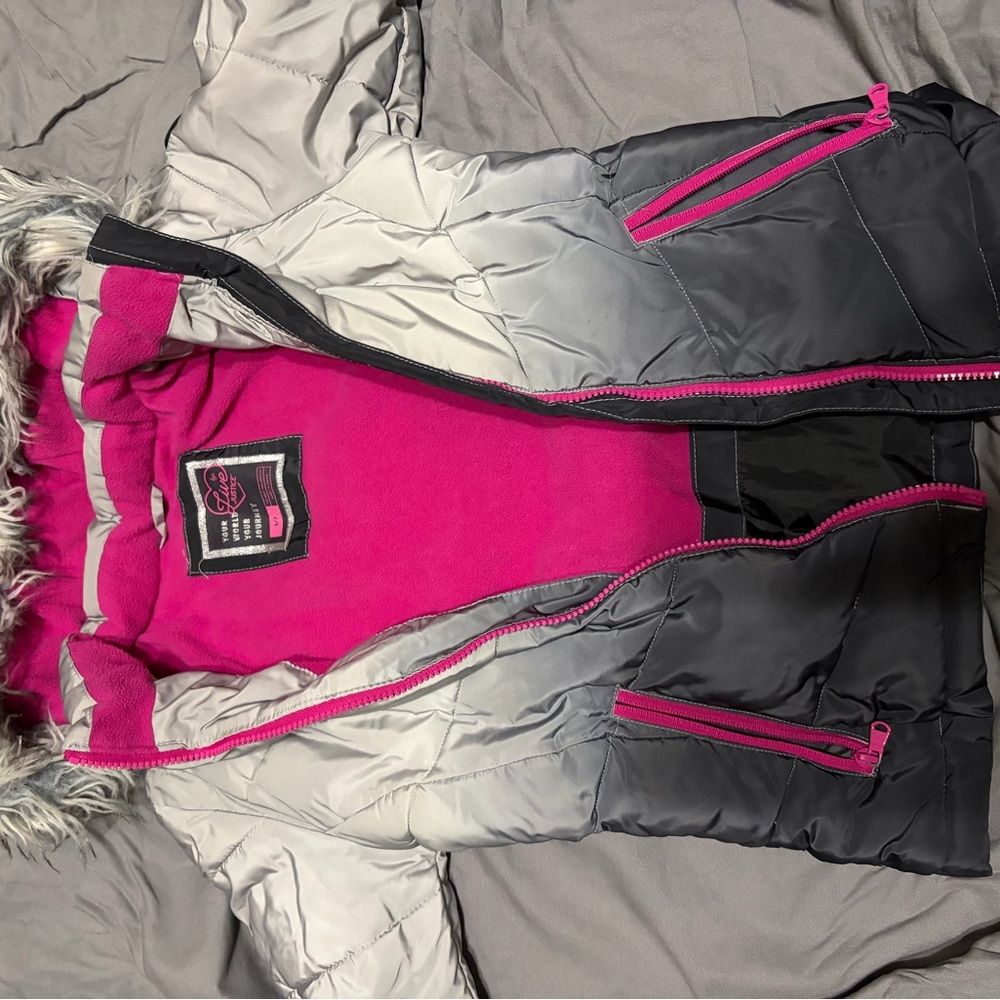 Justice Light Gray Puffer Jacket